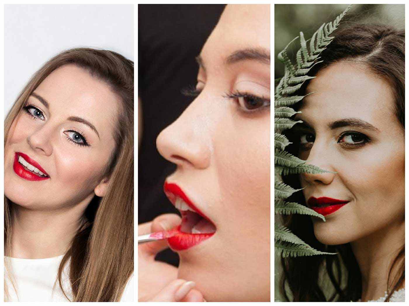 Piękne modelki z ustami pomalowanymi czerwoną szminką makijaż na lato 2020